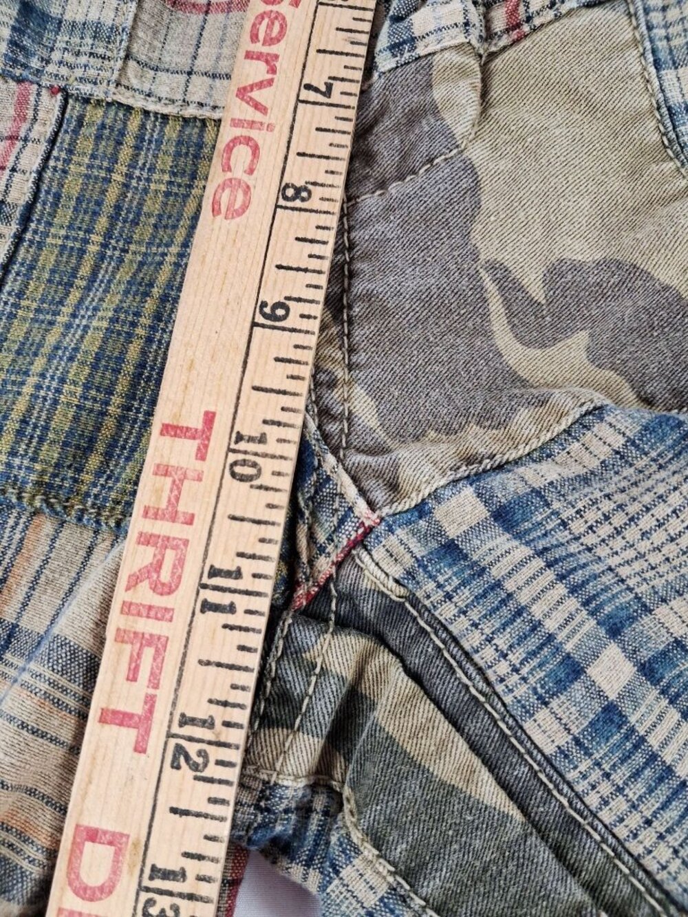 Ruff Hewn Plaid Patchwork Cotton Shorts Men’s Size 34 (read) Casual - Picture 3 of 9